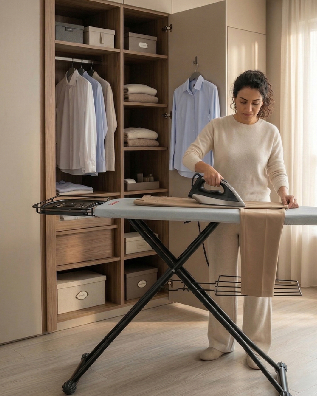 Ceraware Nero Premium Ütü Masası Sallanmaz StabilBase Sistem Kalın Boru Büyük Boy Profesyonel Ütü Deneyimi