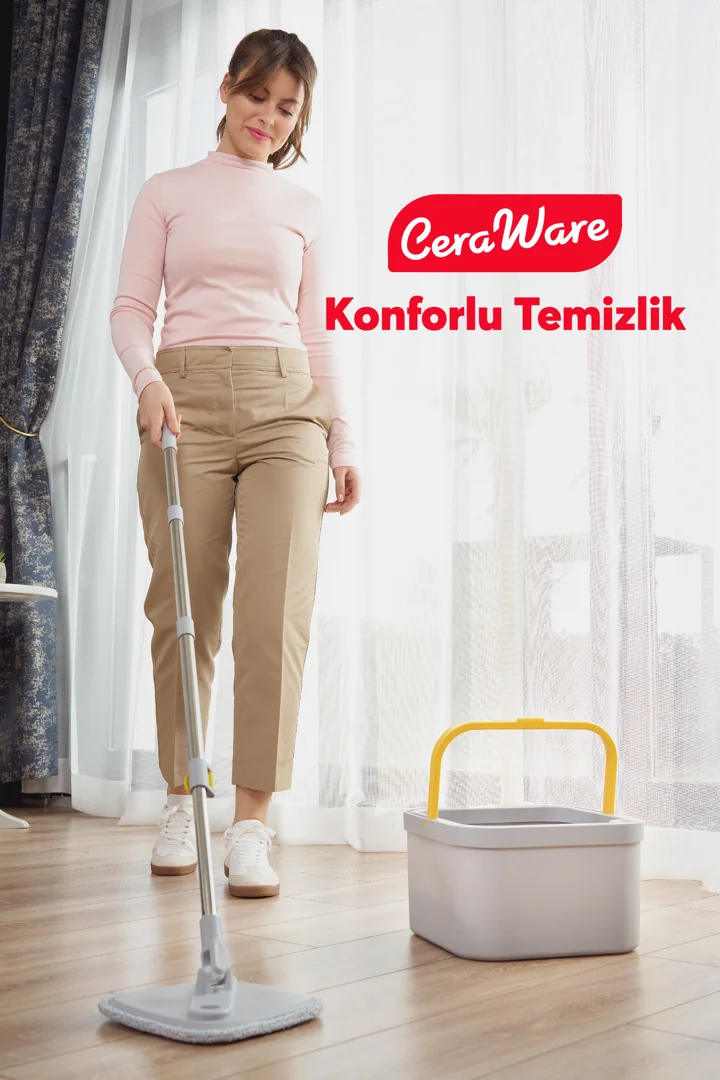 Temiz ile Kirli Suyu Ayıran Kare Mop